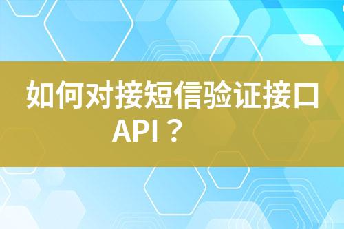 如何对接短信验证接口API？