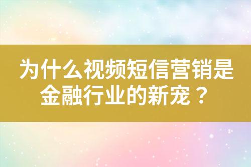 为什么视频短信营销是金融行业的新宠？