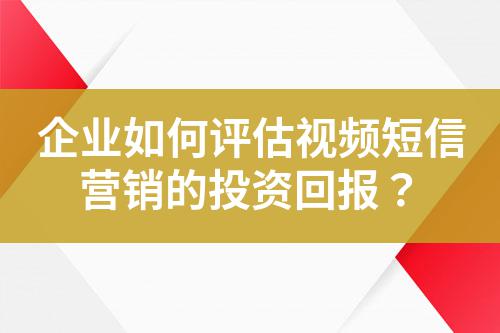 企业如何评估视频短信营销的投资回报？