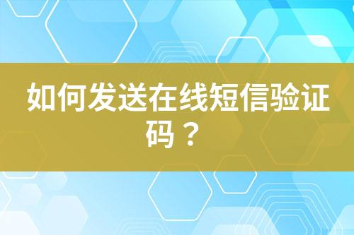 如何发送在线短信验证码？