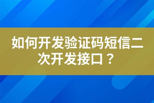 如何开发验证码短信二次开发接口？