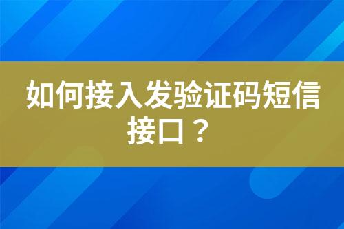 如何接入发验证码短信接口？