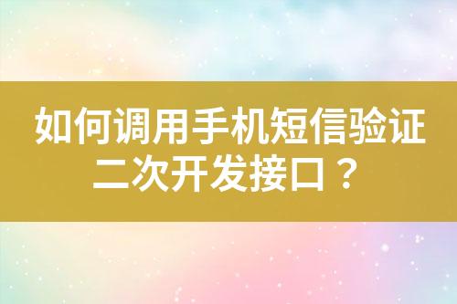 如何调用手机短信验证二次开发接口？