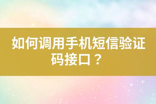 如何调用手机短信验证码接口？