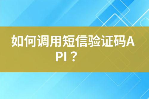 如何调用短信验证码API？