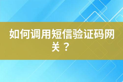 如何调用短信验证码网关？