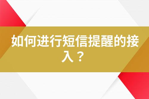 如何进行短信提醒的接入？