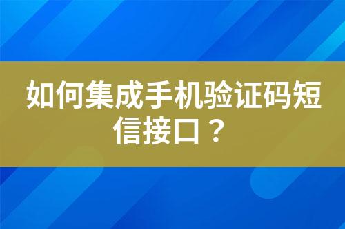 如何集成手机验证码短信接口？