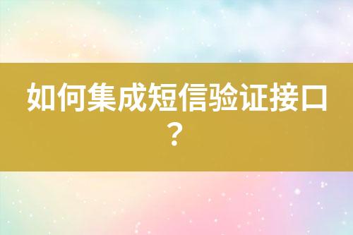 如何集成短信验证接口？