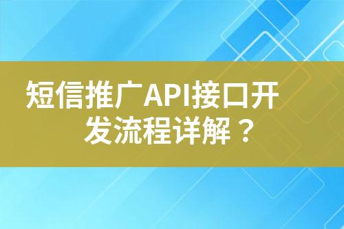 短信推广API接口开发流程详解？