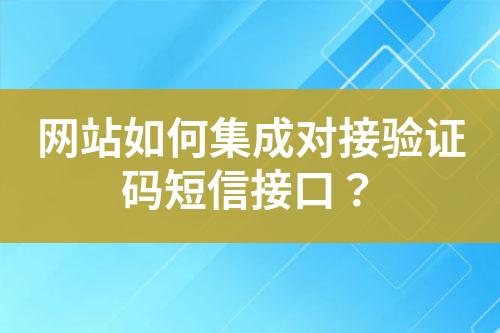 网站如何集成对接验证码短信接口？