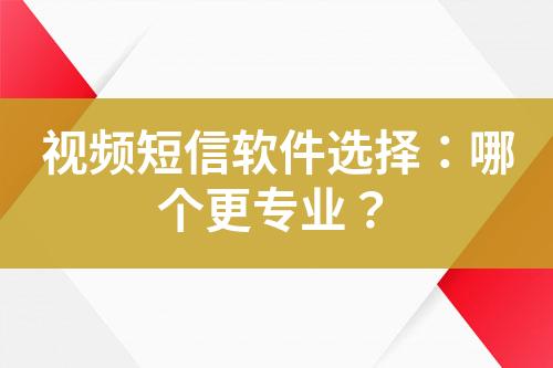 视频短信软件选择：哪个更专业？