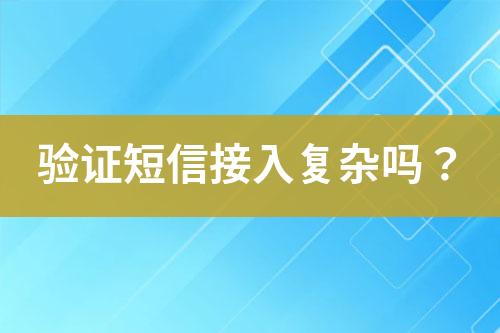 验证短信接入复杂吗？